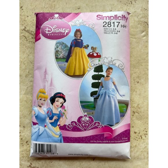 Simplicity Sewing Pattern 2817 - Disney Princesses Costumes - Sz 3 - 6 - Picture 1 of 2
